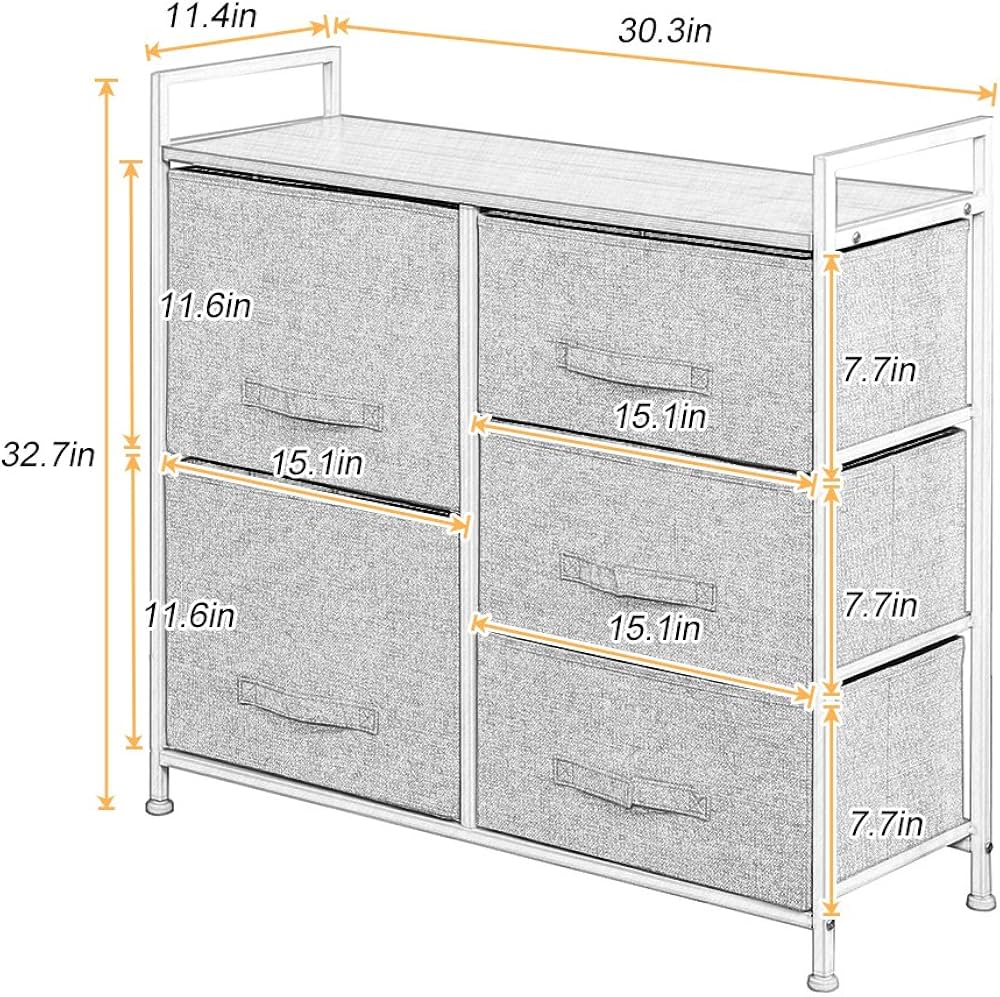 Fabric 5-Dresser Storage