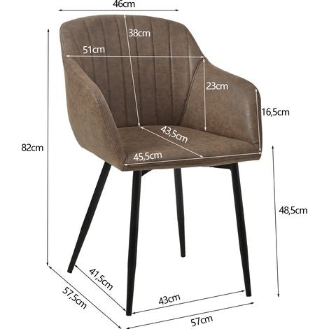 Set Of Two Brown Leather Chairs