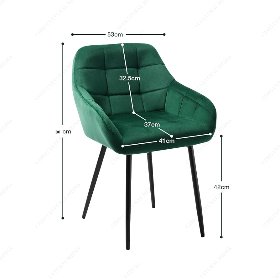 Set Of Two Green Velvet Chairs