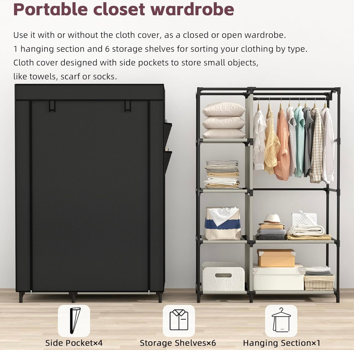 UDEAR Portable Cloth Storage