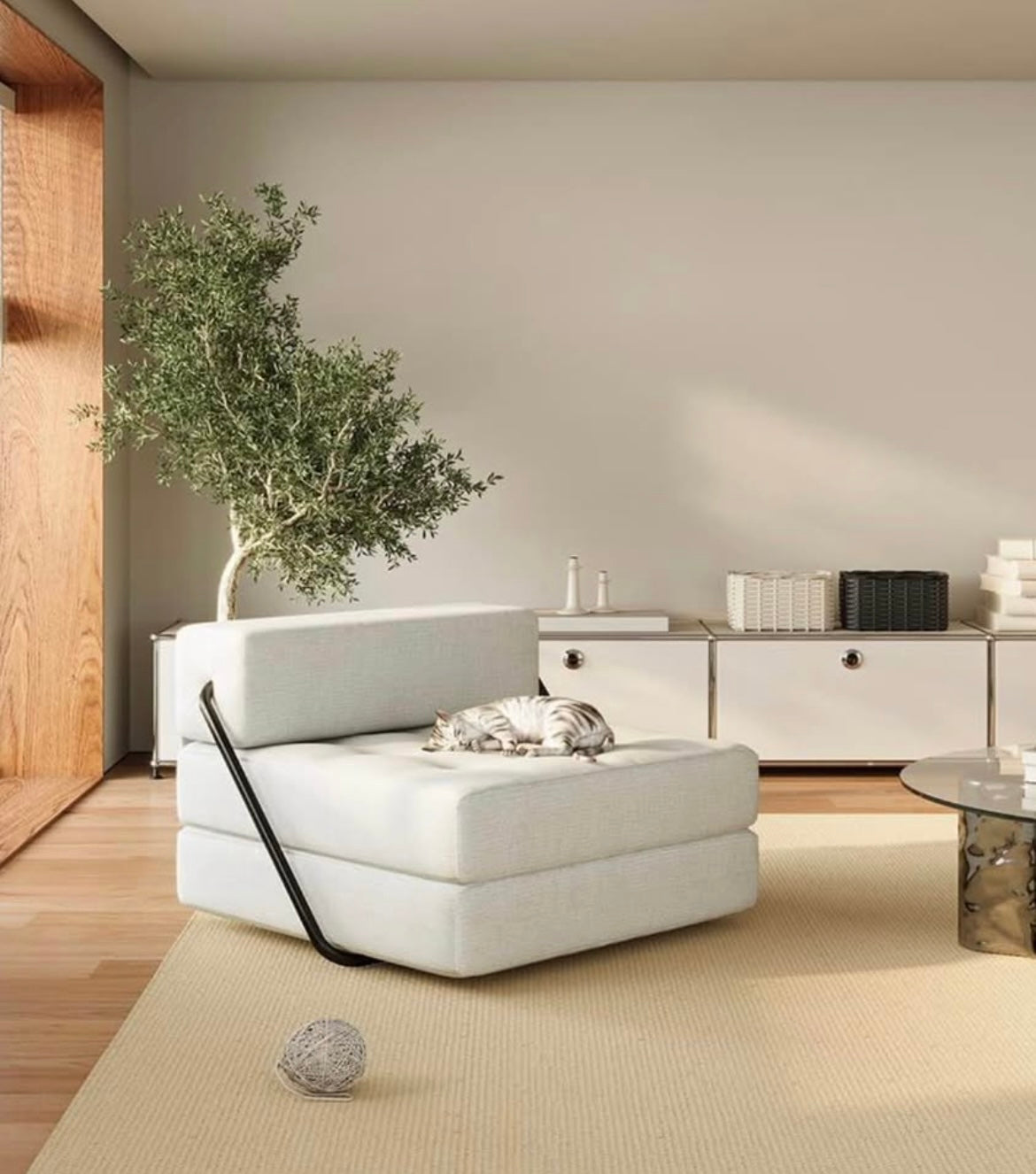 FLEXISPOT XC-T3 Folding Sofa Bed, 2-in-1 Single Sofa Chair Fold Out Sleeper Chaise Lounge for Living