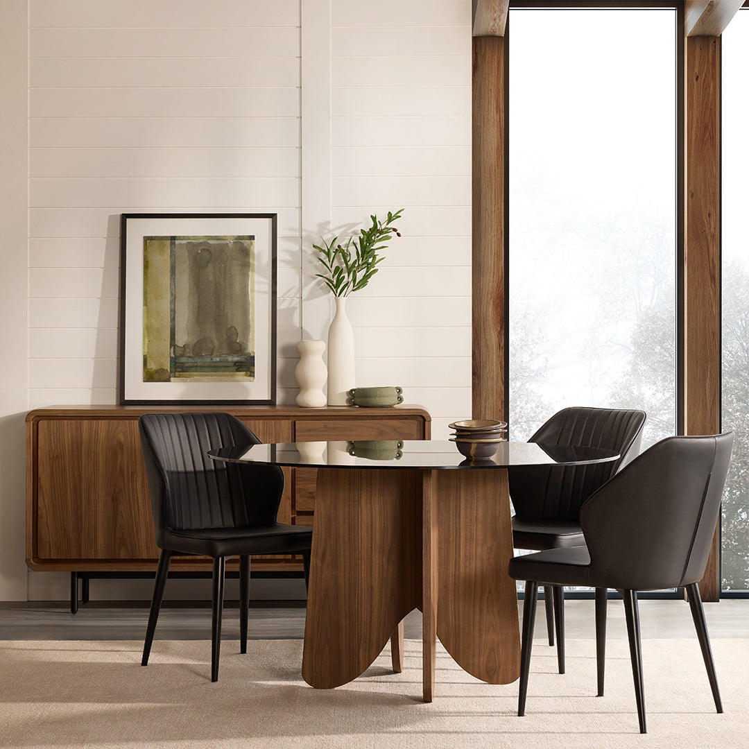 Set Of Two Armless Leather Chairs