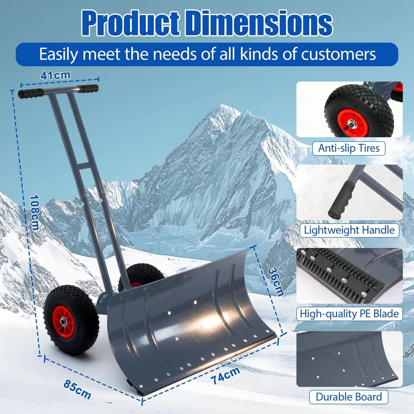 Snow Shovel With Wheels