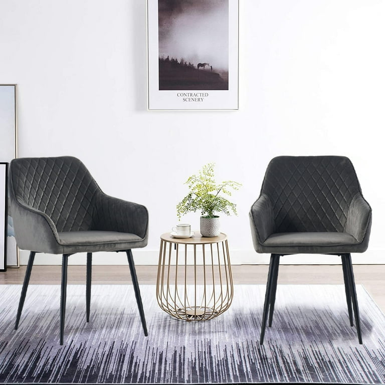 Set Of Two Velvet Arm Chairs
