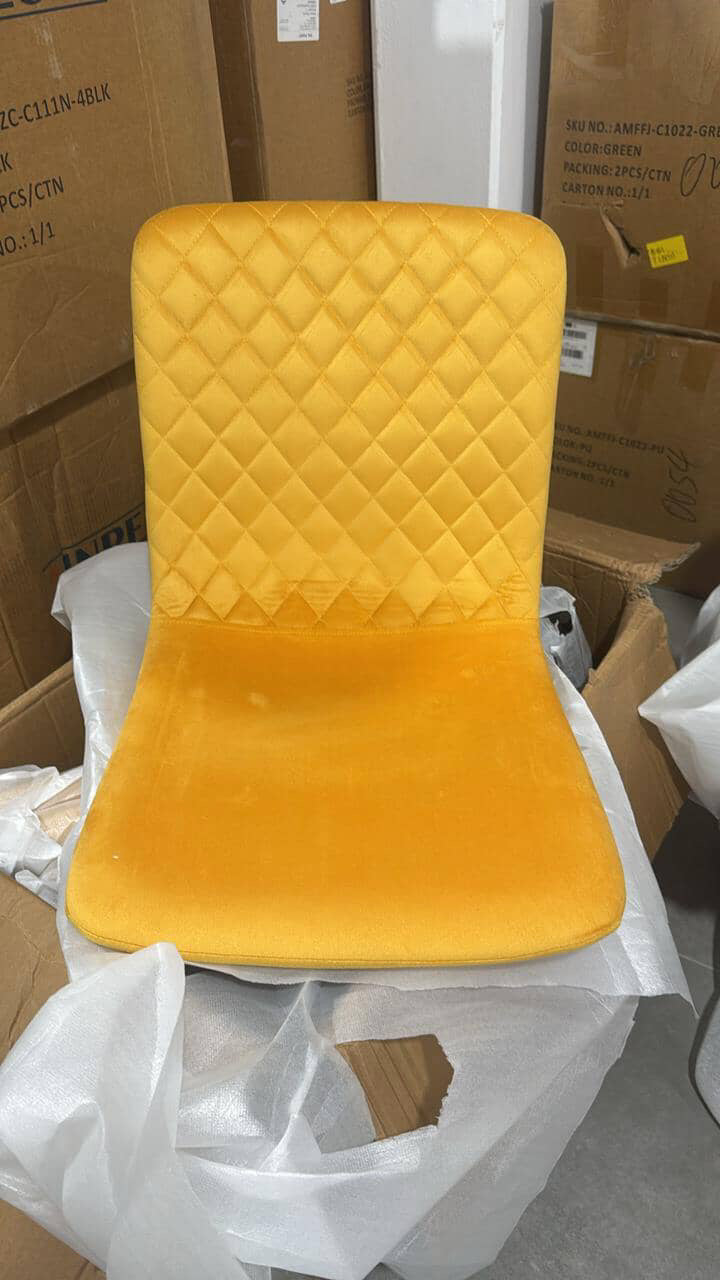 Set Of 4 Velvet Armless Chairs