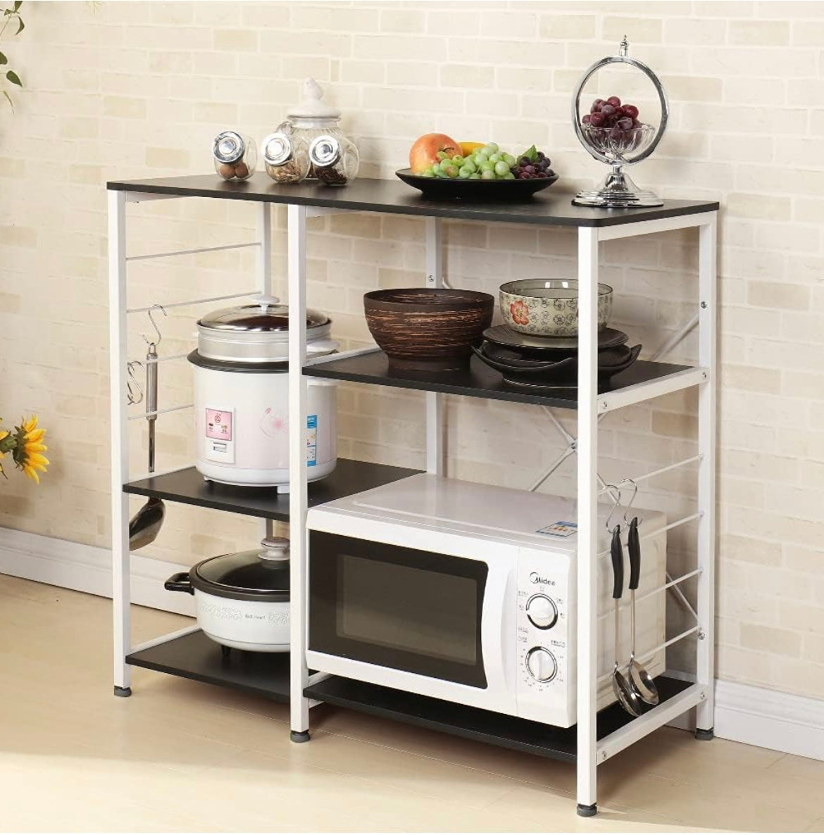 Microwave Cart Stand, Multi-Functional Kitchen Bakers Rack Utility, Kitchen Stand