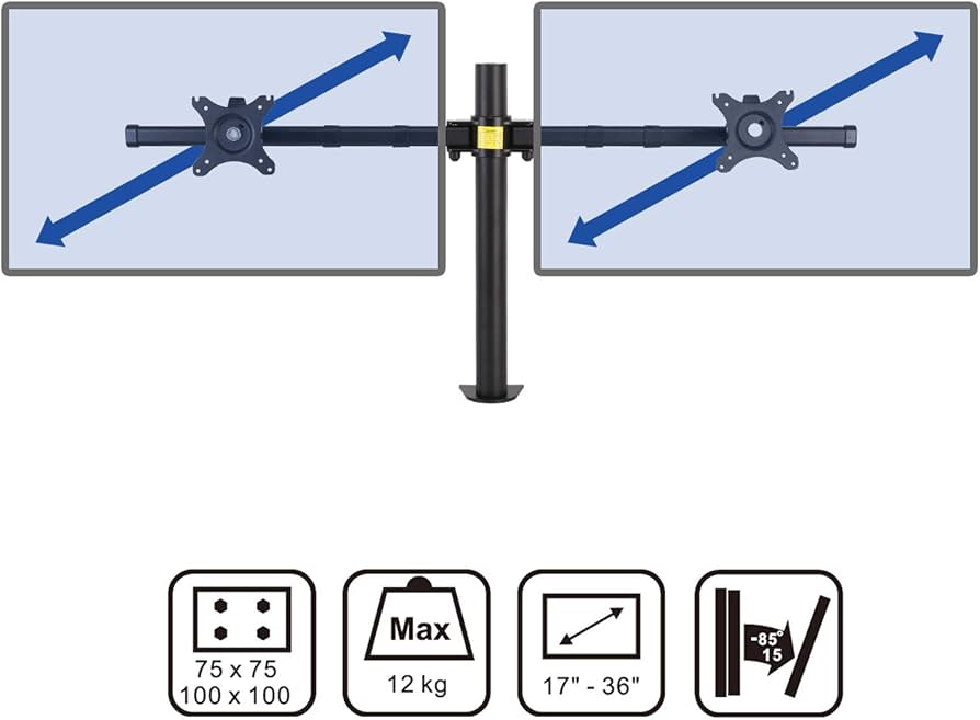 Fleximounts D1DP Dual Arm Moniter Mount