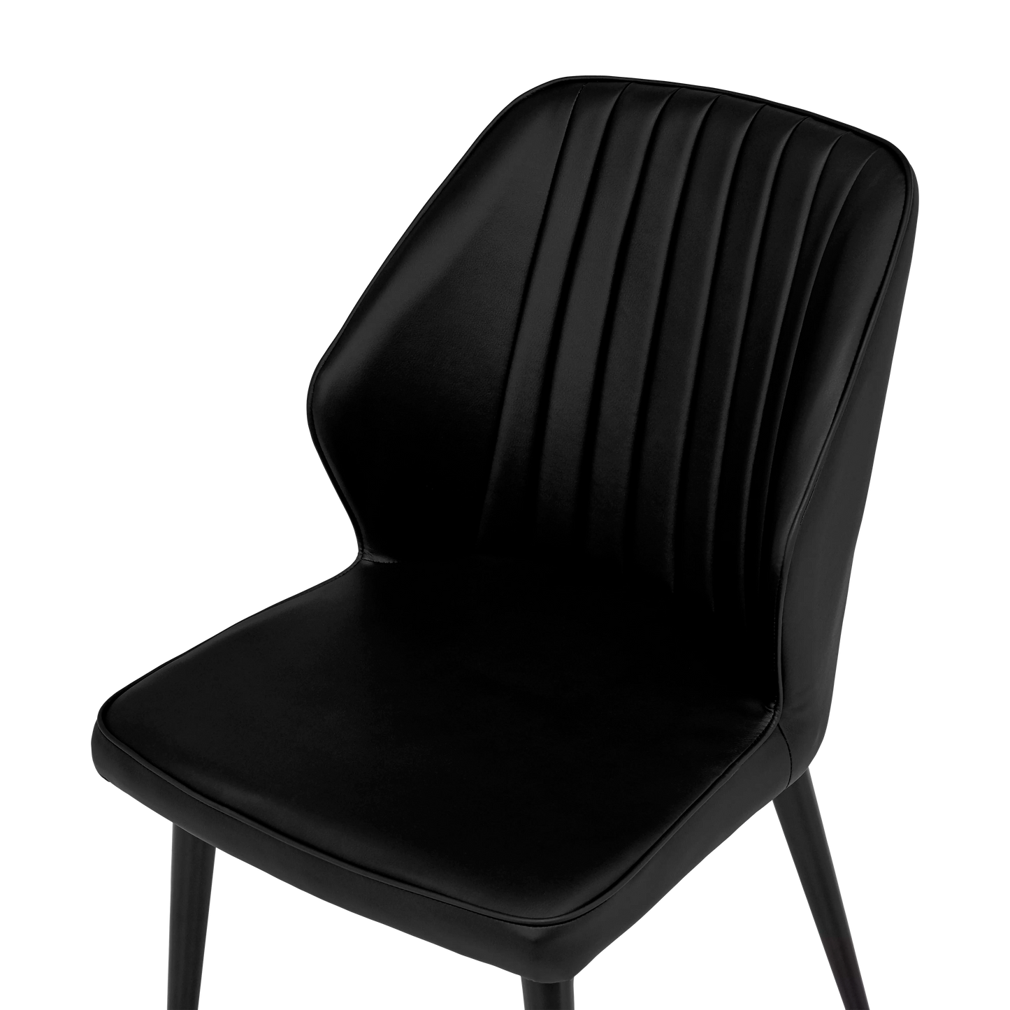 Set Of Two Armless Leather Chairs
