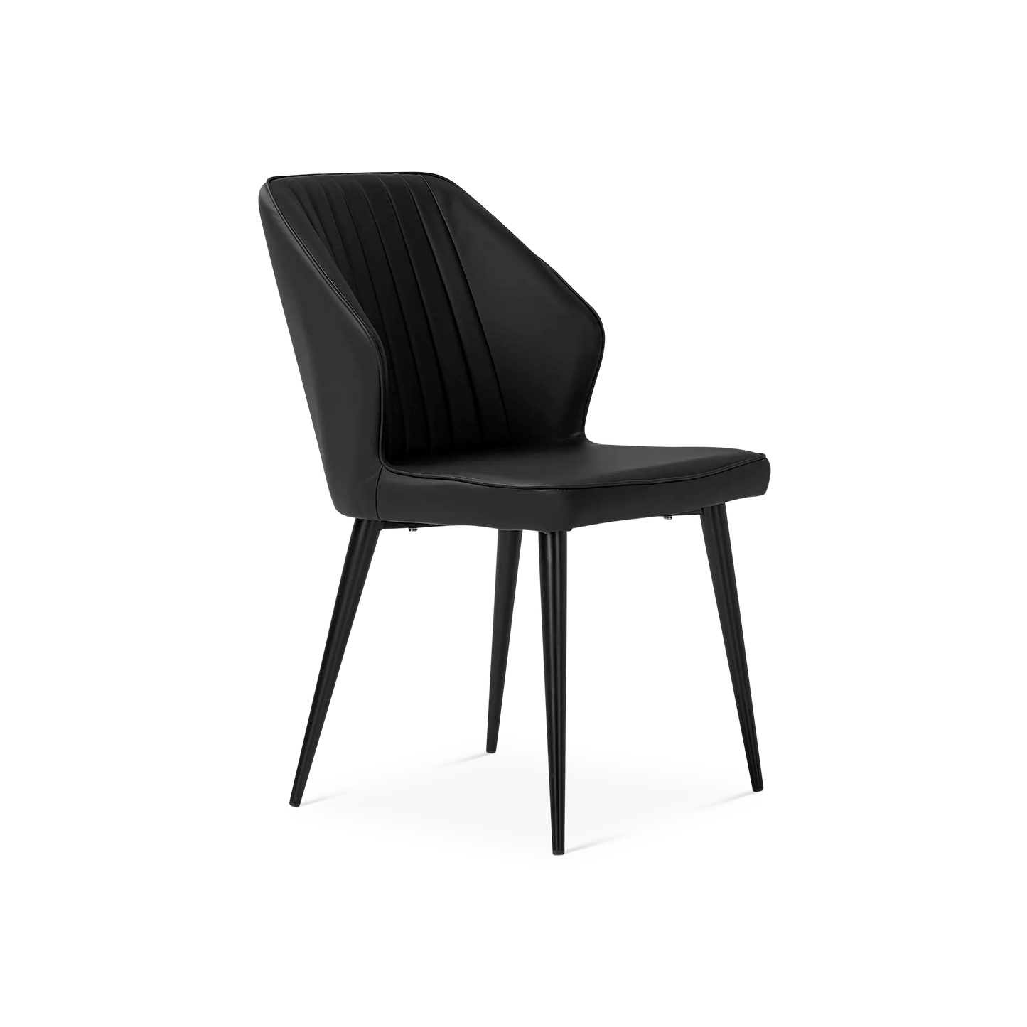 Set Of Two Armless Leather Chairs