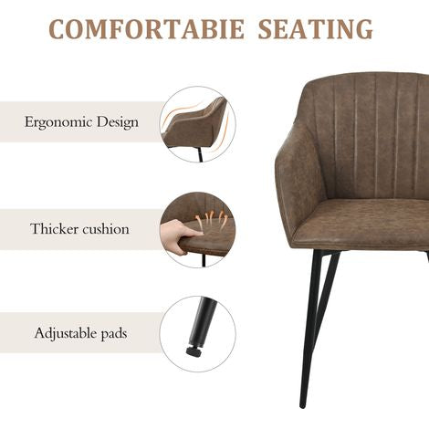 Set Of Two Brown Leather Chairs