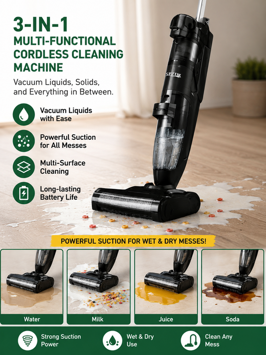 SPZTIK 3-in-1 Cordless Wet & Dry Vacuum Cleaner
