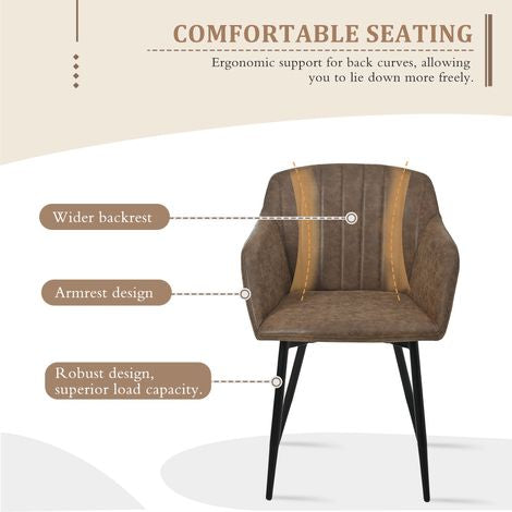 Set Of Two Brown Leather Chairs
