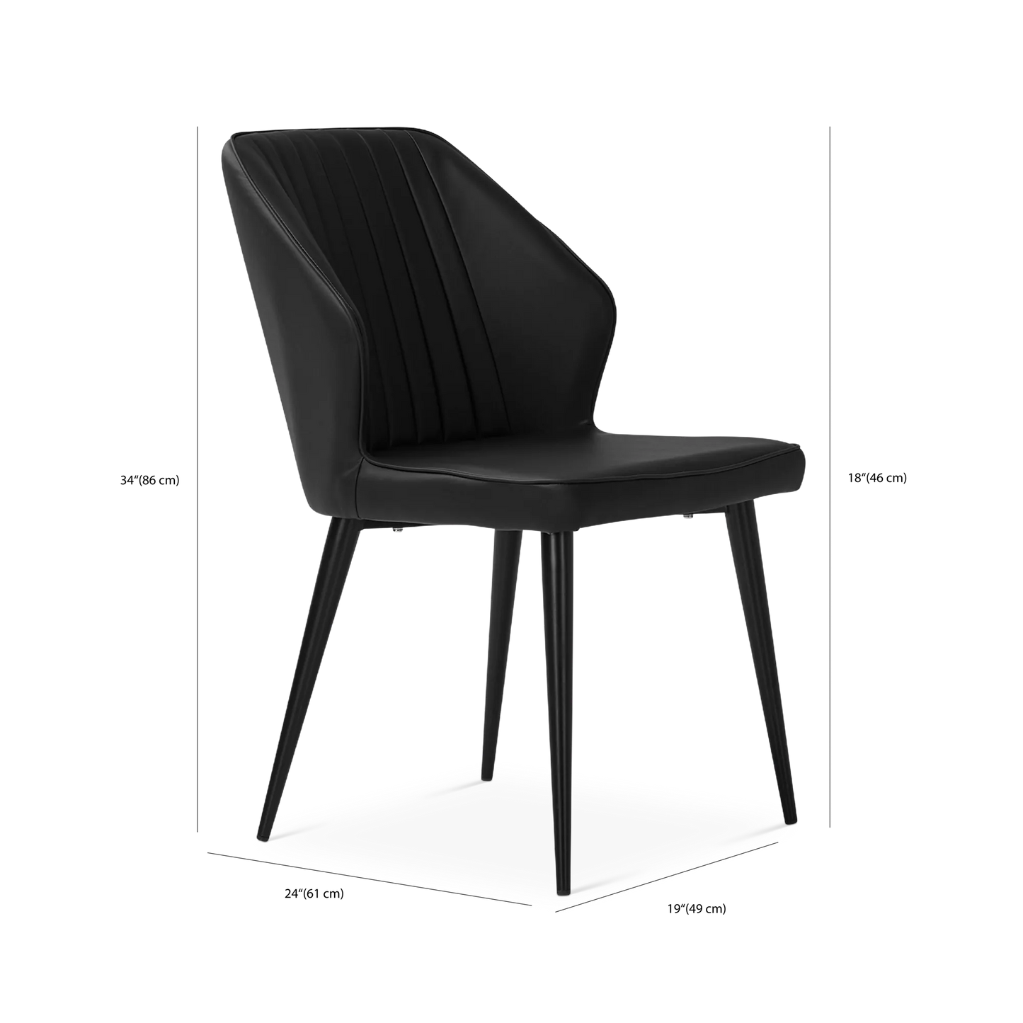 Set Of Two Armless Leather Chairs