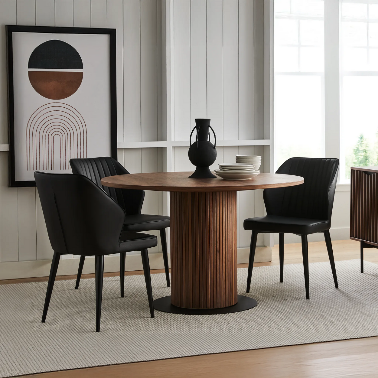 Set Of Two Armless Leather Chairs