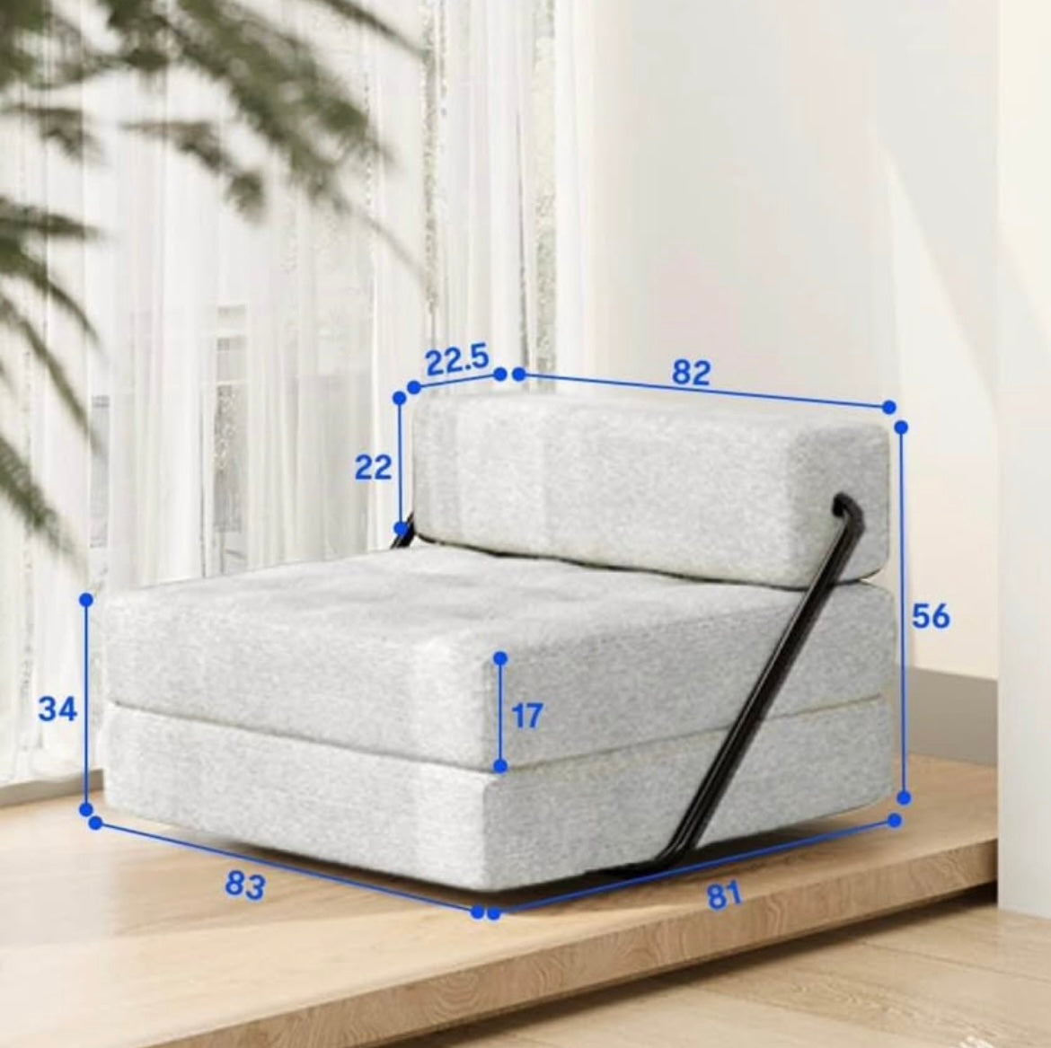 FLEXISPOT XC-T3 Folding Sofa Bed, 2-in-1 Single Sofa Chair Fold Out Sleeper Chaise Lounge for Living