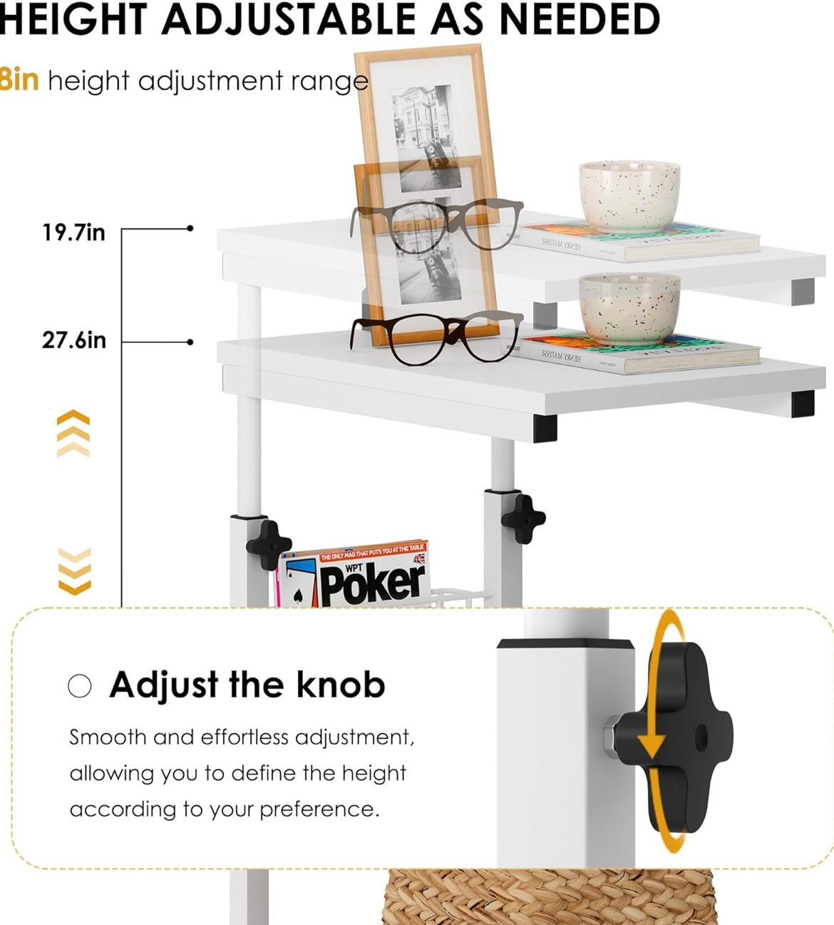 Height Adjustable End Table